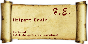 Holpert Ervin névjegykártya