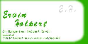 ervin holpert business card